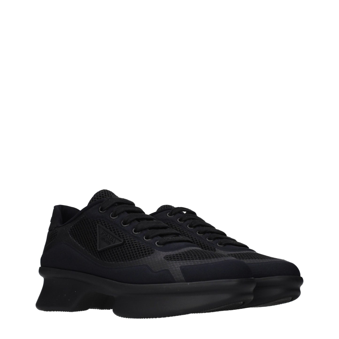 Prada Black Fabric Low Top Sneakers Curated Luxury Accessories by Orvyn