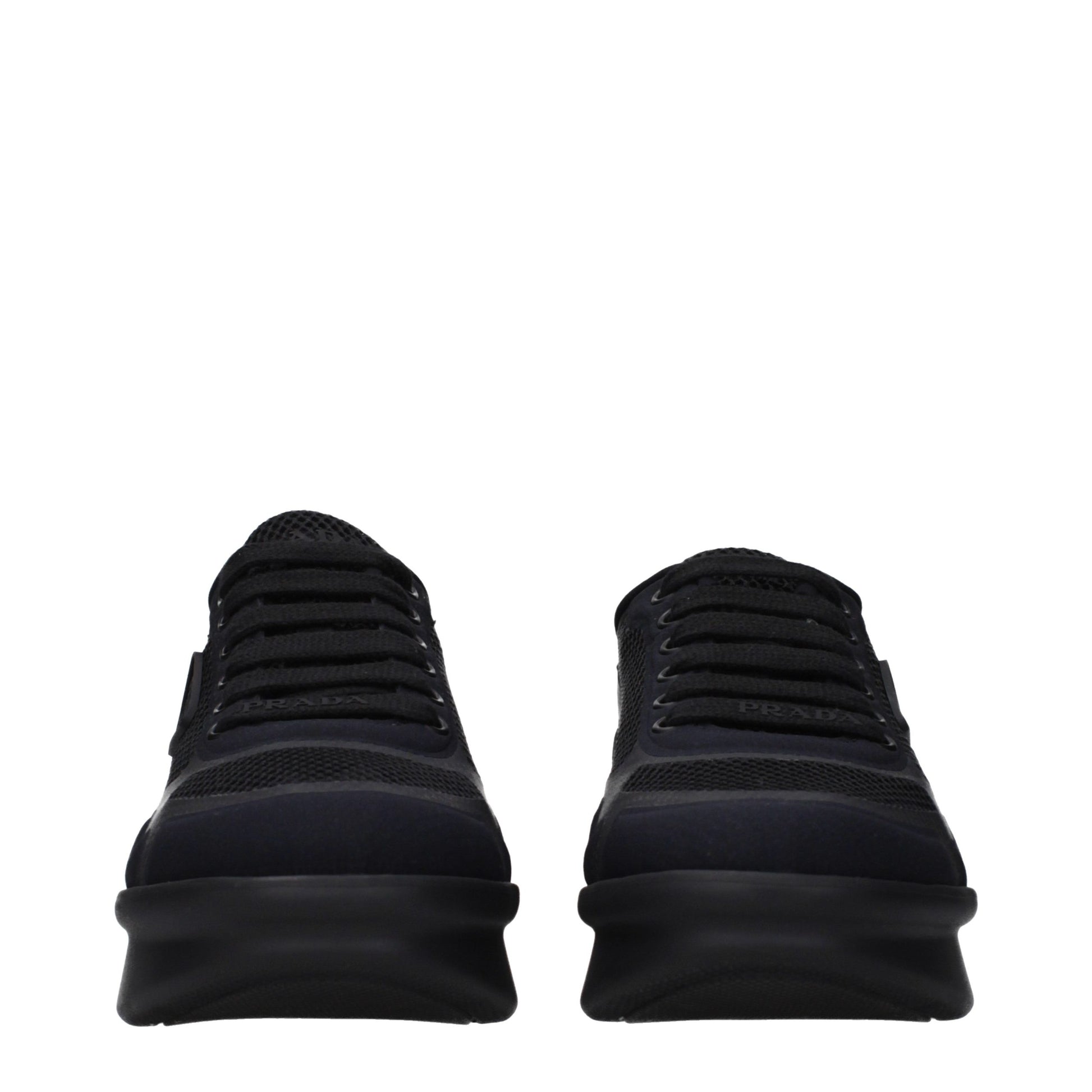 Prada Black Fabric Low Top Sneakers Curated Luxury Accessories by Orvyn