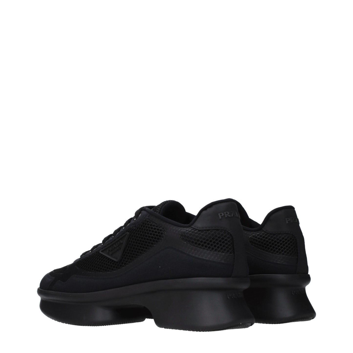 Prada Black Fabric Low Top Sneakers Curated Luxury Accessories by Orvyn