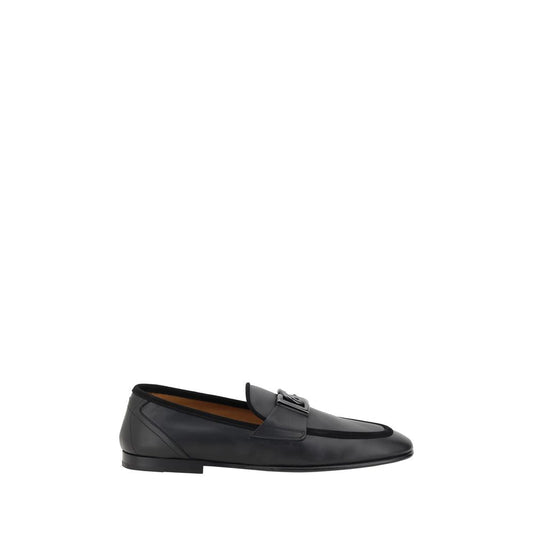 Dolce & Gabbana Black Calf Leather Bos Taurus Slip-On Loafers Curated Luxury Accessories by Orvyn