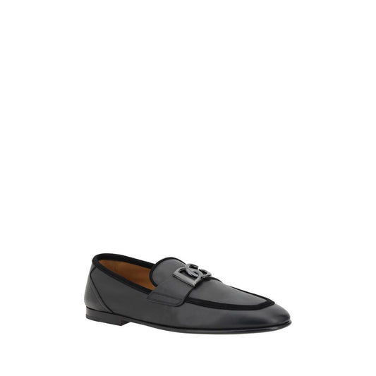 Dolce & Gabbana Black Calf Leather Bos Taurus Slip-On Loafers Curated Luxury Accessories by Orvyn