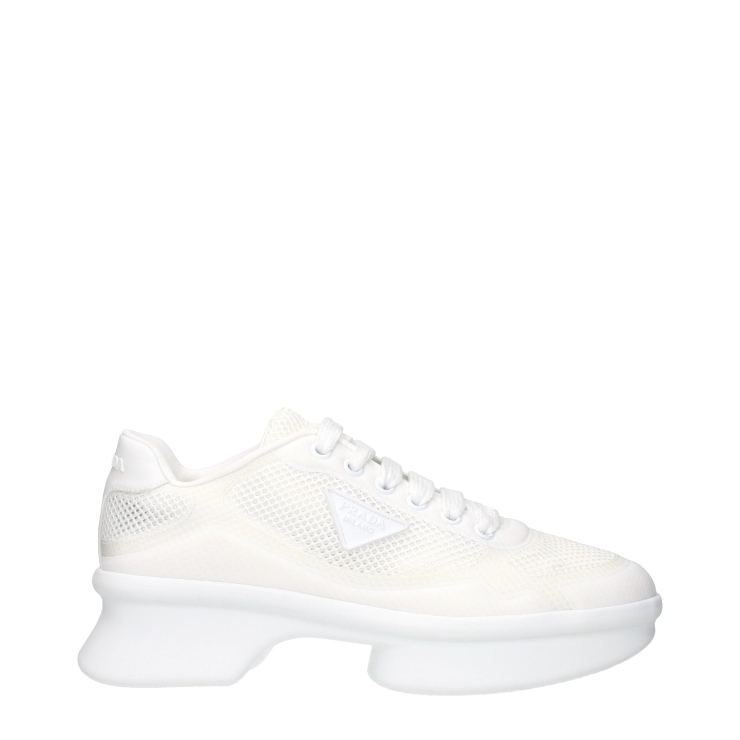 Prada White  Wavy Sneakers aus Re-Nylon und Mesh Curated Luxury Accessories by Orvyn