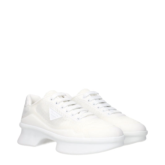 Prada White  Wavy Sneakers aus Re-Nylon und Mesh
