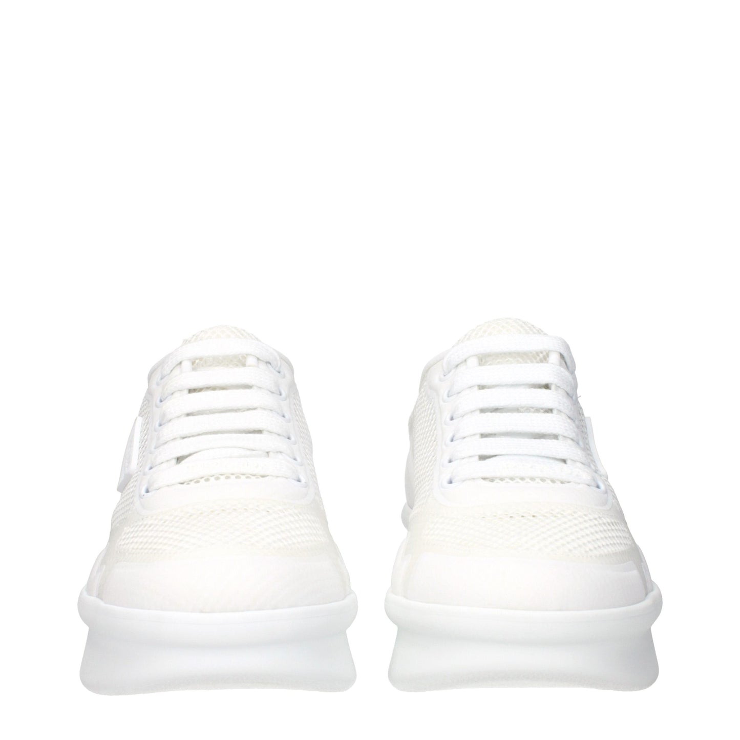 Prada White  Wavy Sneakers aus Re-Nylon und Mesh Curated Luxury Accessories by Orvyn