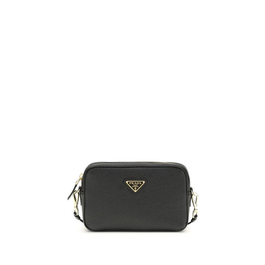Prada Black Calf Leather Bos Taurus Shoulder Bag Curated Luxury Accessories by Orvyn