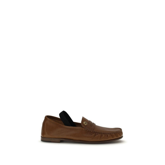 Versace Brown Lamb Ovis Aries Aries Slip-On Loafers Curated Luxury Accessories by Orvyn