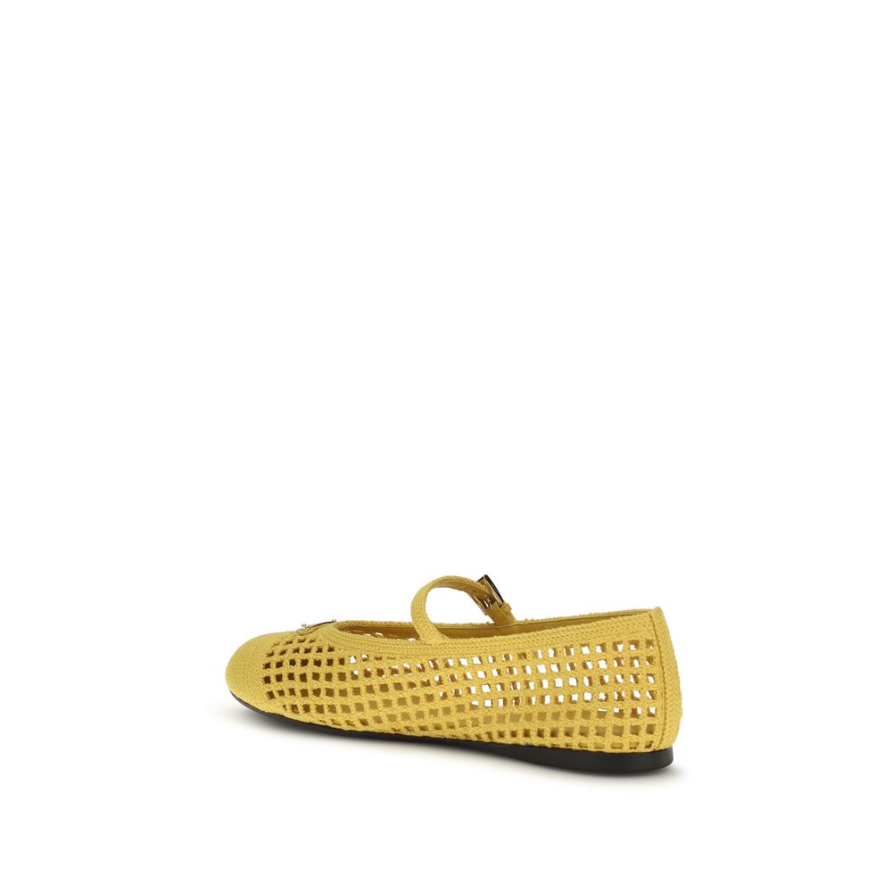 Prada Bicolor Cotton Ballet Flats Curated Luxury Accessories by Orvyn
