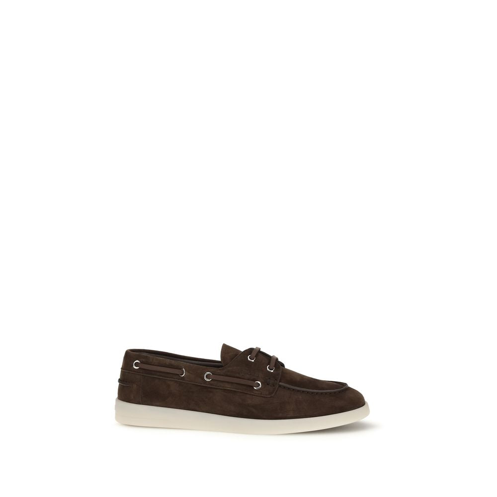 Prada Brown Calf Leather Bos Taurus Slip-On Loafers Curated Luxury Accessories by Orvyn