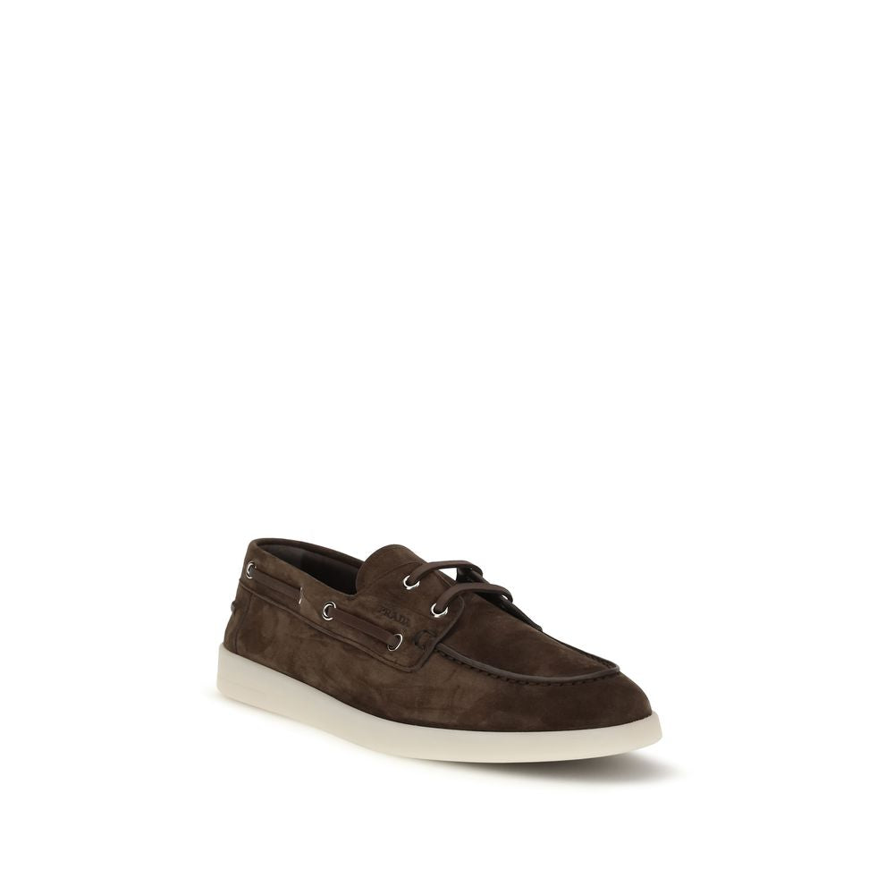 Prada Brown Calf Leather Bos Taurus Slip-On Loafers Curated Luxury Accessories by Orvyn