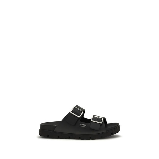 Prada Black Calf Leather Bos Taurus Sandals Curated Luxury Accessories by Orvyn