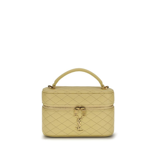 Saint Laurent Bicolor Vanity Gaby Leather Handbag Shoulder Bag Curated Luxury Accessories by Orvyn