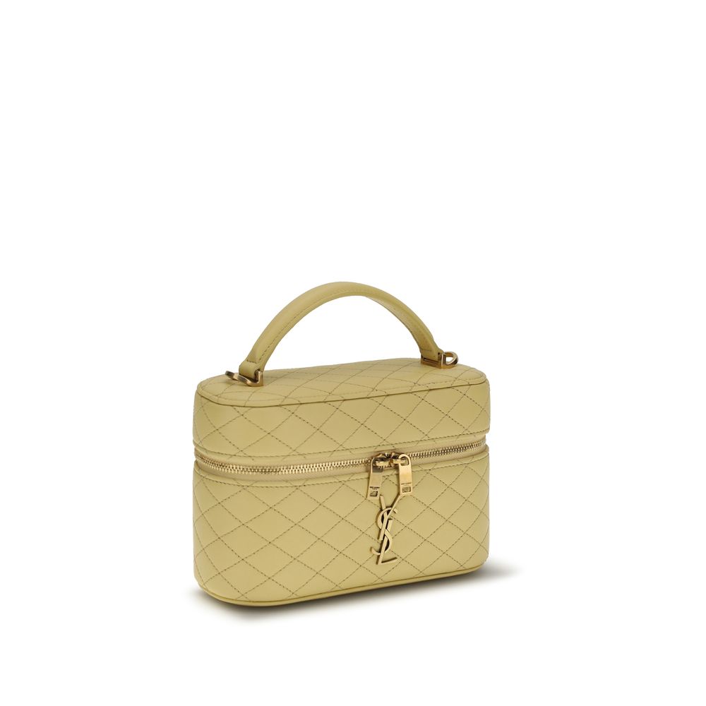 Saint Laurent Bicolor Vanity Gaby Leather Handbag Shoulder Bag Curated Luxury Accessories by Orvyn