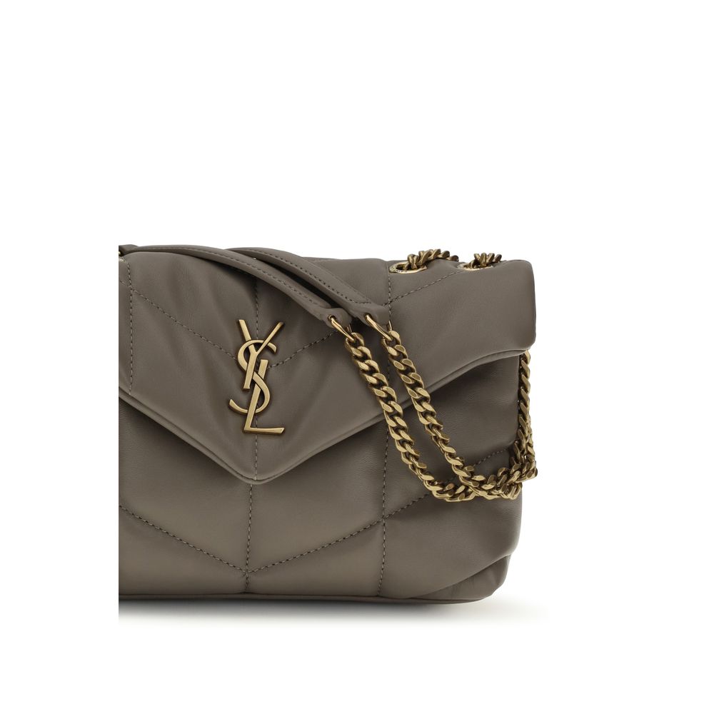 Saint Laurent Gray Puffer Toy Shoulder Bag grau
