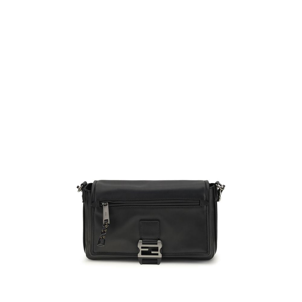 Fendi Black Calf Leather Bos Taurus Shoulder Bag Curated Luxury Accessories by Orvyn