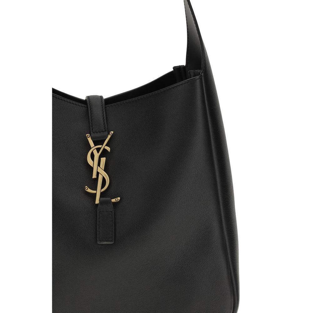 Saint Laurent Black Calf Leather Bos Taurus Shoulder Bag Curated Luxury Accessories by Orvyn