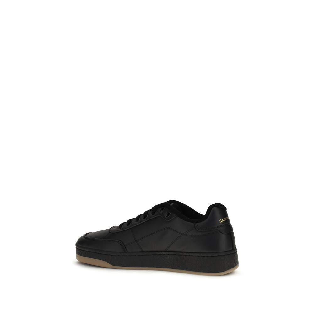 Saint Laurent Black Calf Leather Low Top Sneakers