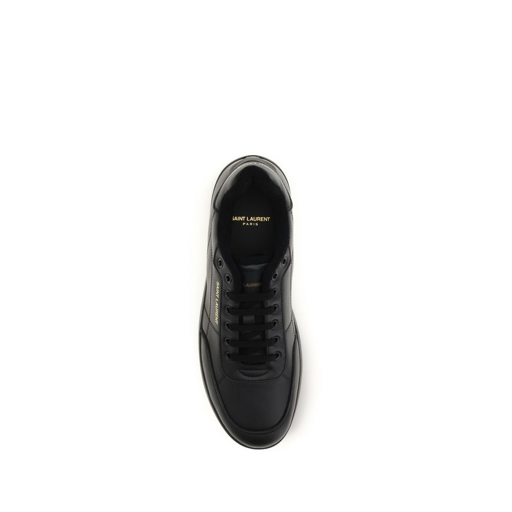 Saint Laurent Black Calf Leather Low Top Sneakers