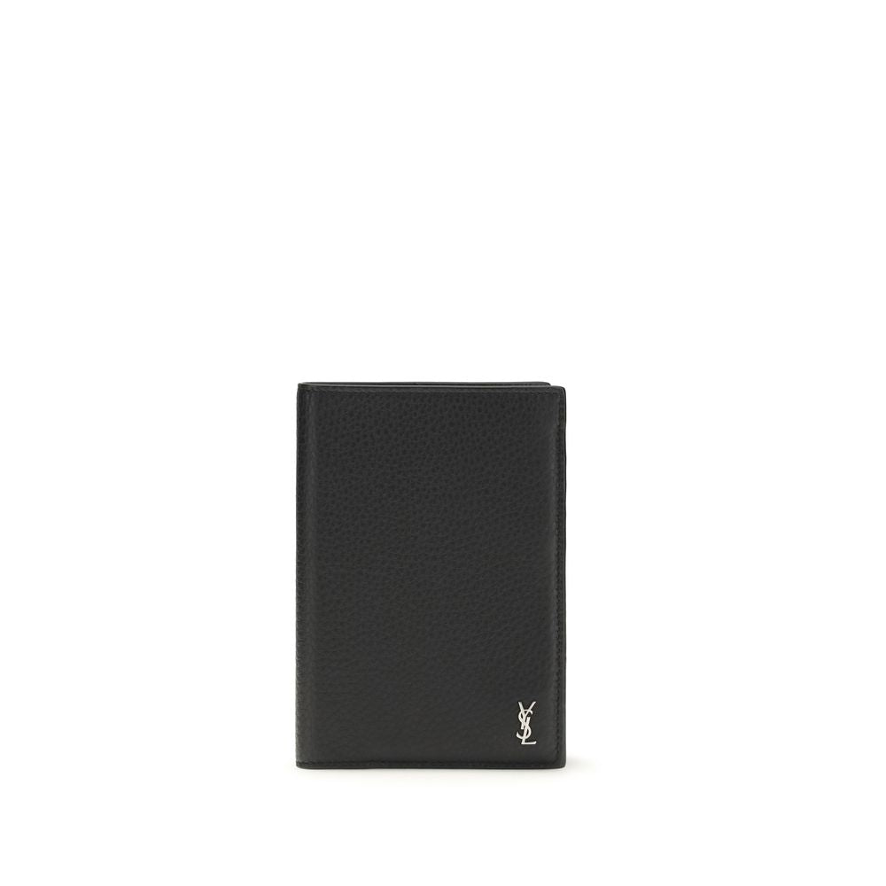 Saint Laurent Black Calf Leather Bos Taurus Wallet Curated Luxury Accessories by Orvyn