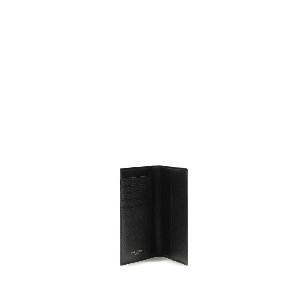 Saint Laurent Black Calf Leather Bos Taurus Wallet Curated Luxury Accessories by Orvyn