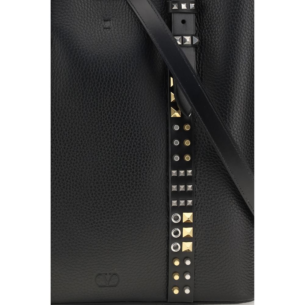 discover authentic Valentino Garavani Black Calf Leather Bos Taurus Shoulder Bag curated by Orvyn luxury accessories