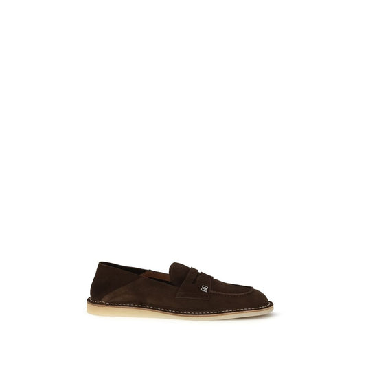 Dolce & Gabbana Brown Calf Leather Bos Taurus Slip-On Loafers Curated Luxury Accessories by Orvyn