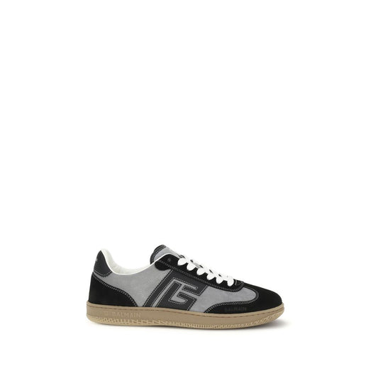 Balmain Gray Calf Leather Bos Taurus Low Top Sneakers Curated Luxury Accessories by Orvyn