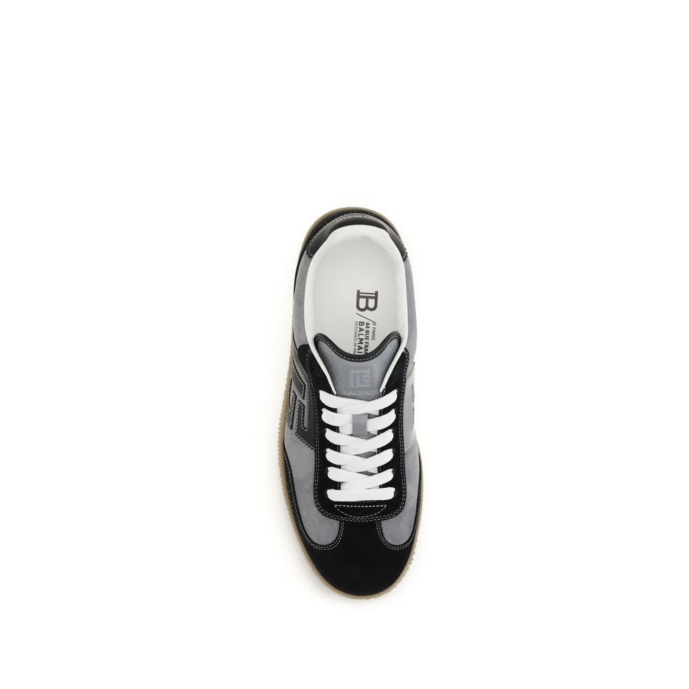 Balmain Gray Calf Leather Bos Taurus Low Top Sneakers Curated Luxury Accessories by Orvyn