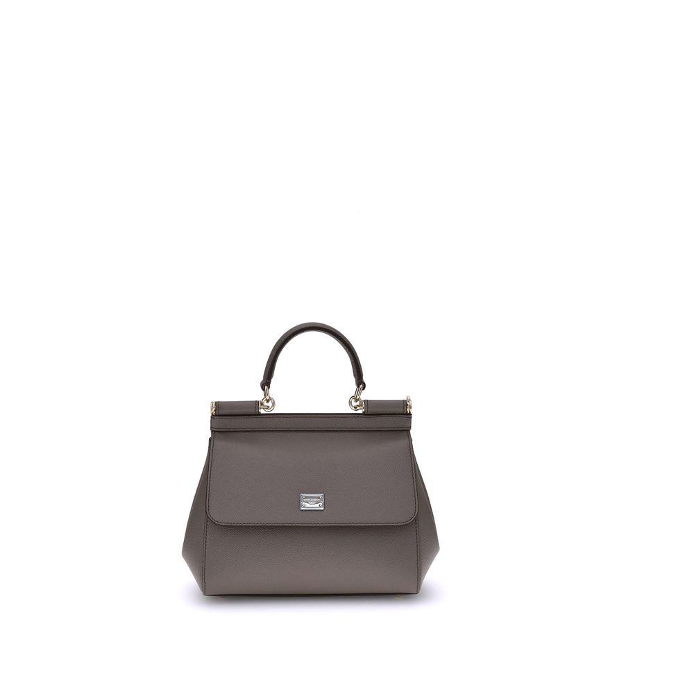 Dolce & Gabbana Gray Calf Leather Bos Taurus Handbag Curated Luxury Accessories by Orvyn