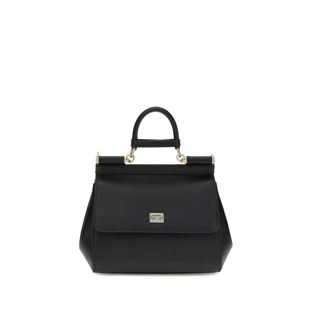 Dolce & Gabbana Black Calf Leather Bos Taurus Handbag Curated Luxury Accessories by Orvyn