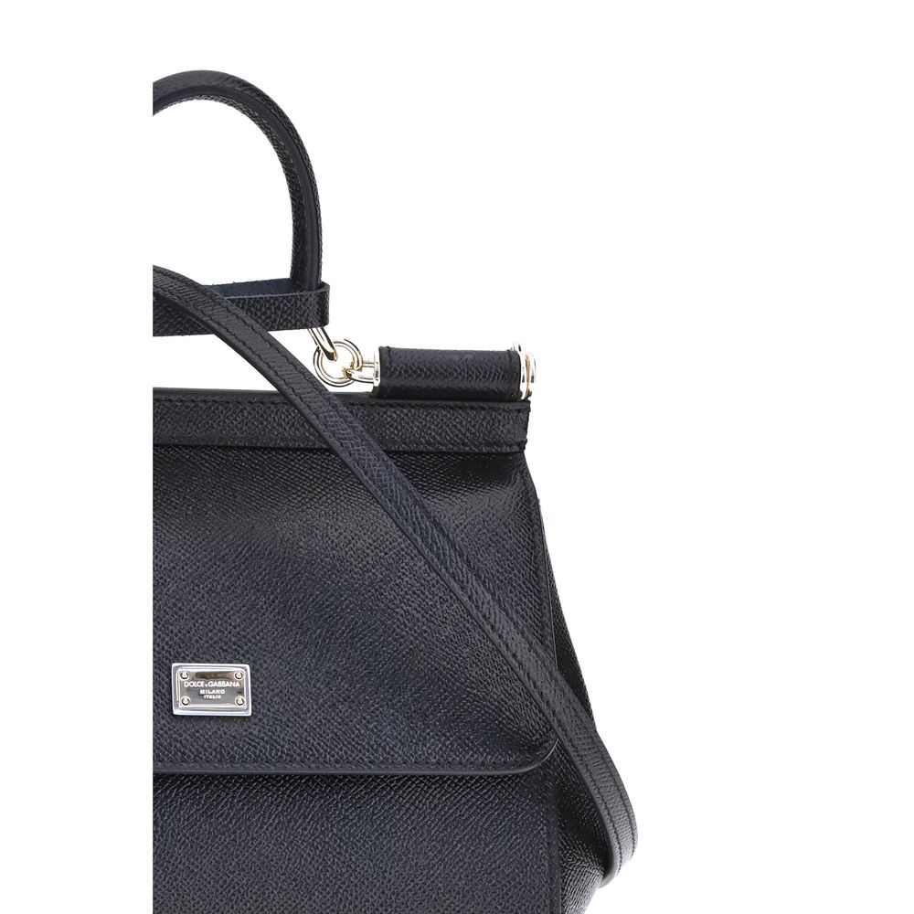 Dolce & Gabbana Black Calf Leather Bos Taurus Handbag Curated Luxury Accessories by Orvyn