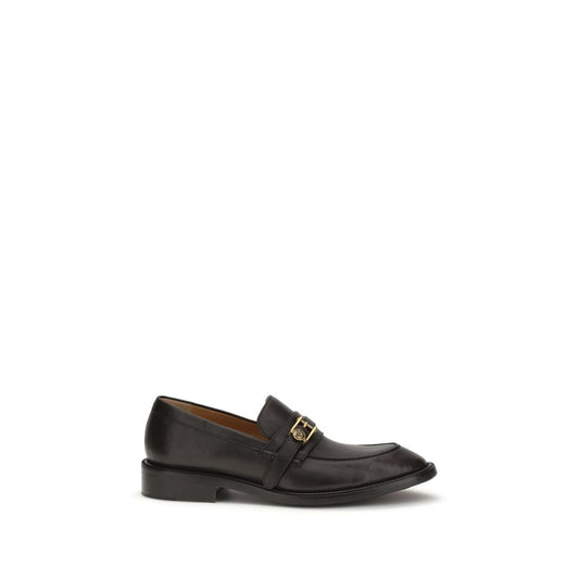Versace Black Calf Leather Bos Taurus Slip-On Loafers Curated Luxury Accessories by Orvyn