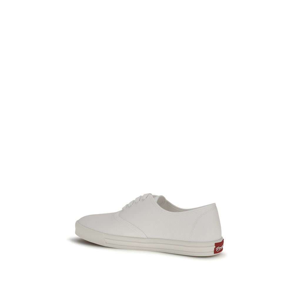 Prada White Cotton Low Top Sneakers Curated Luxury Accessories by Orvyn