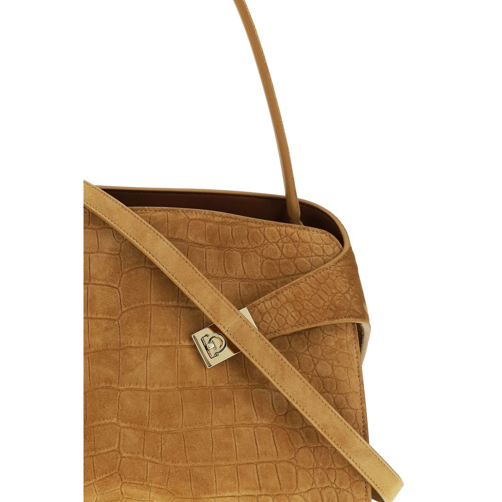 Ferragamo Beige Goatskin Shoulder Bag Curated Luxury Accessories by Orvyn
