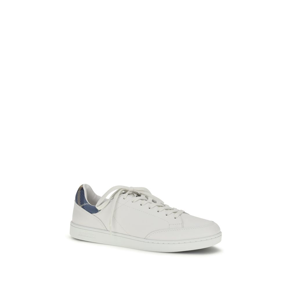 Burberry White Calf Leather Bos Taurus Low Top Sneakers Curated Luxury Accessories by Orvyn