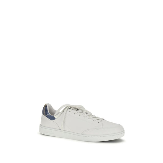 Burberry White Calf Leather Bos Taurus Low Top Sneakers Curated Luxury Accessories by Orvyn