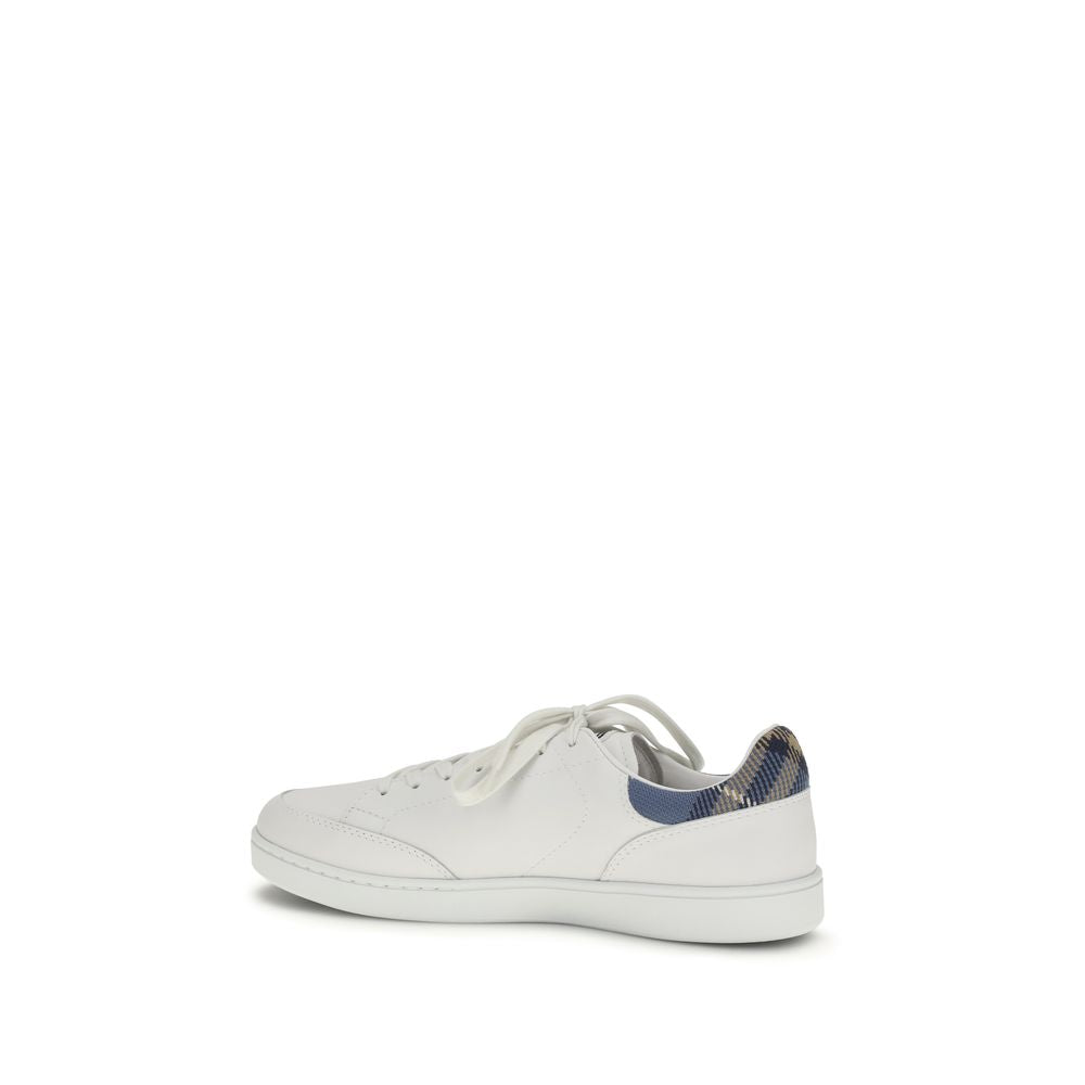 Burberry White Calf Leather Bos Taurus Low Top Sneakers Curated Luxury Accessories by Orvyn