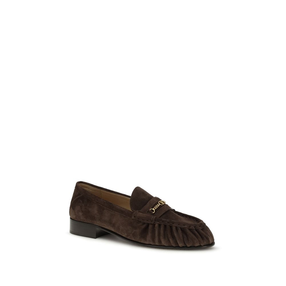 Valentino Garavani Brown Calf Leather Bos Taurus Slip-On Loafers Curated Luxury Accessories by Orvyn
