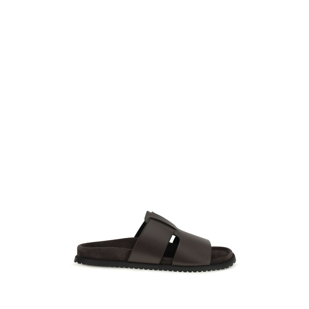 Dolce & Gabbana Brown Calf Leather Bos Taurus Sandals Curated Luxury Accessories by Orvyn