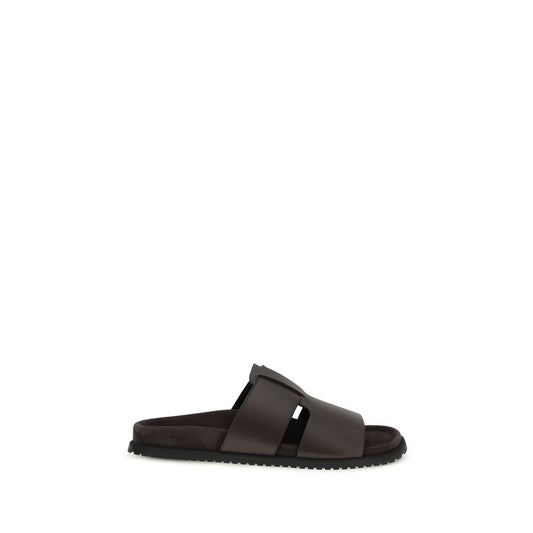 Dolce & Gabbana Brown Calf Leather Bos Taurus Sandals Curated Luxury Accessories by Orvyn