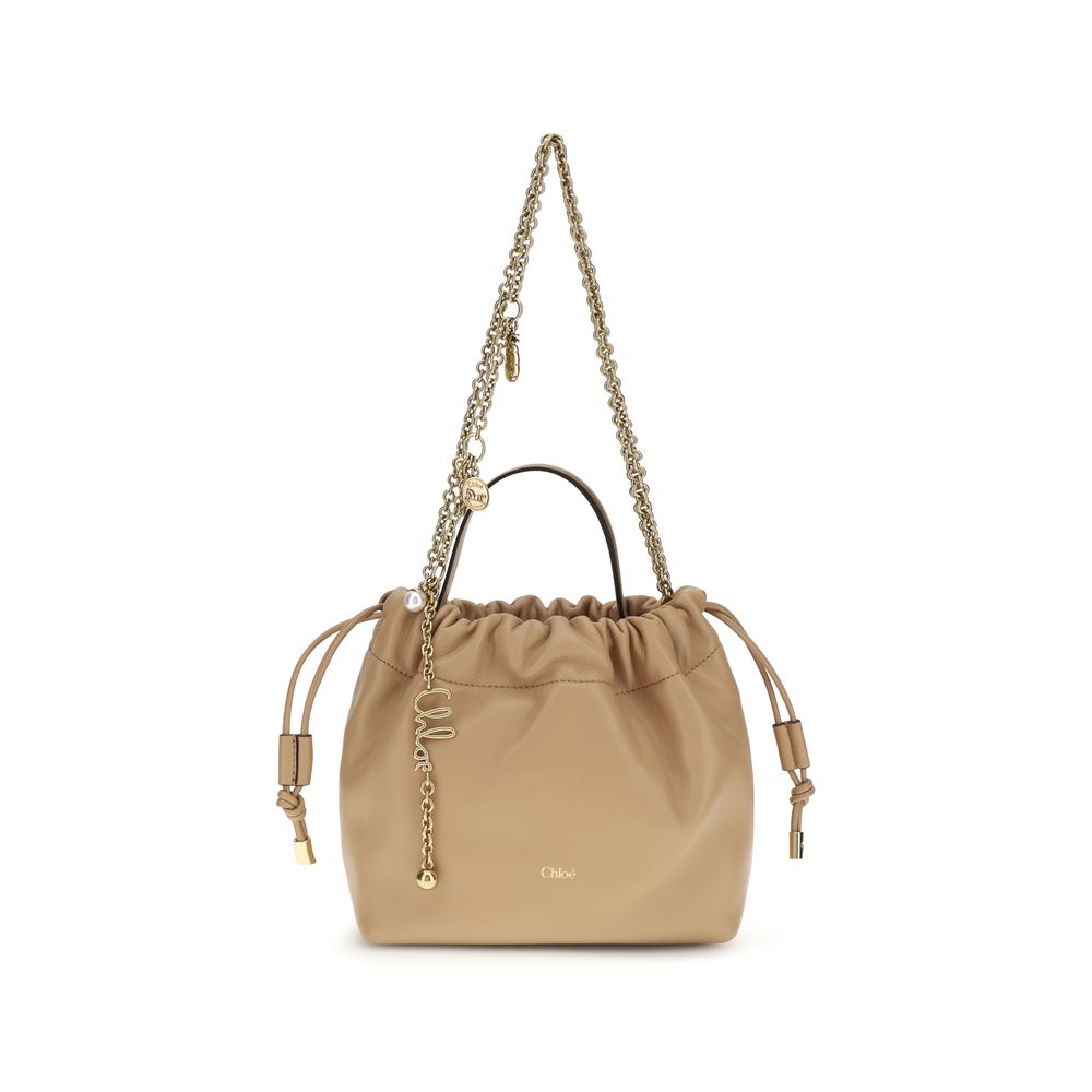 Chloé Beige Icons Leather Chain Shoulder Bag