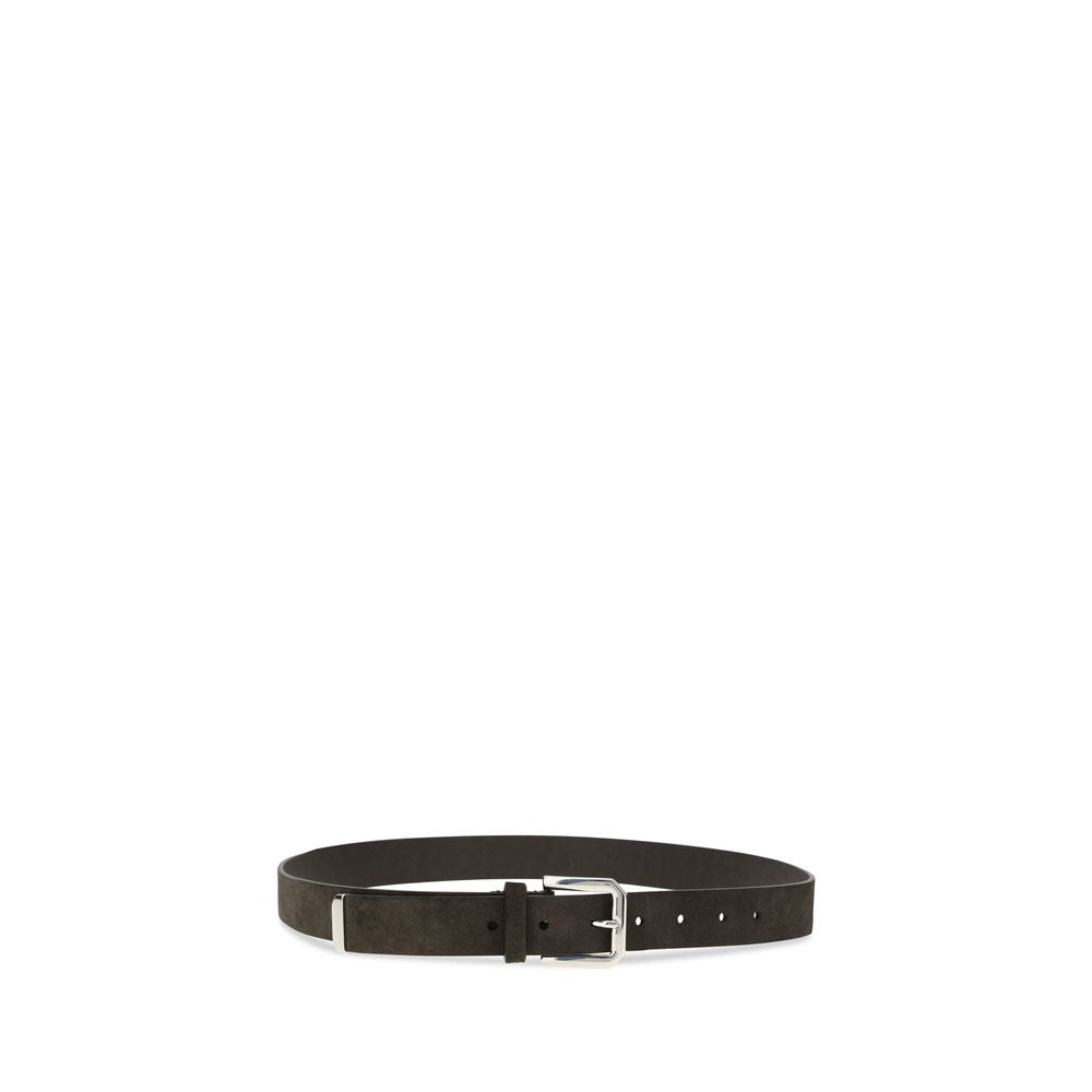 Brunello Cucinelli Black Calf Leather Bos Taurus Regular Belt Curated Luxury Accessories by Orvyn