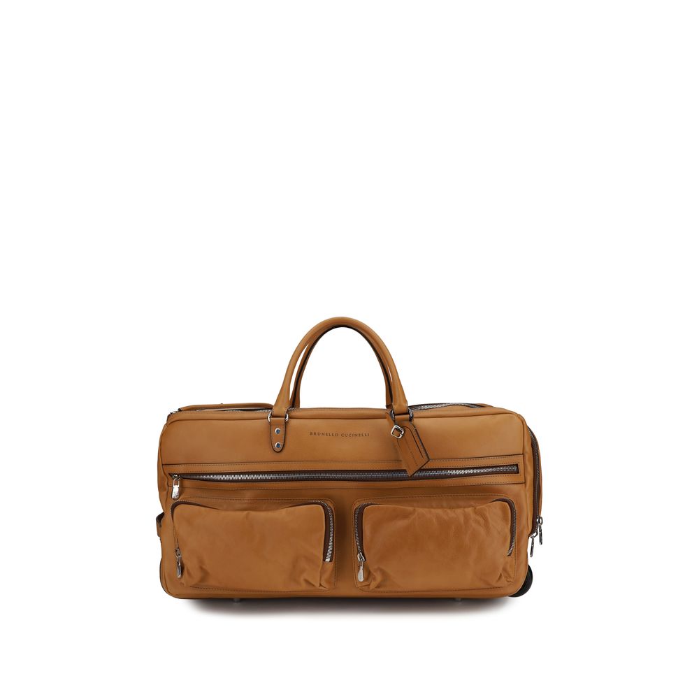 Brunello Cucinelli Brown Calf Leather Bos Taurus Luggage And Travel Curated Luxury Accessories by Orvyn