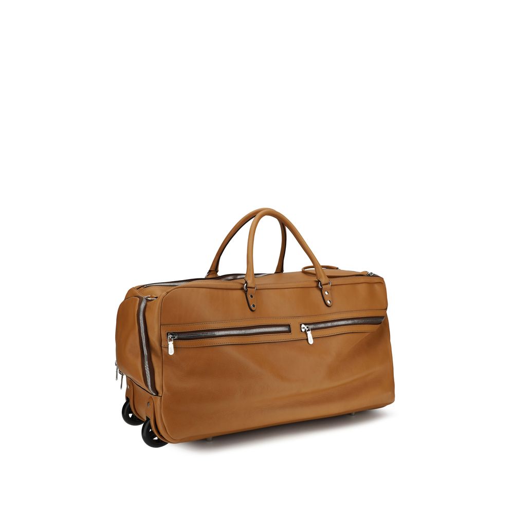 Brunello Cucinelli Brown Calf Leather Bos Taurus Luggage And Travel Curated Luxury Accessories by Orvyn
