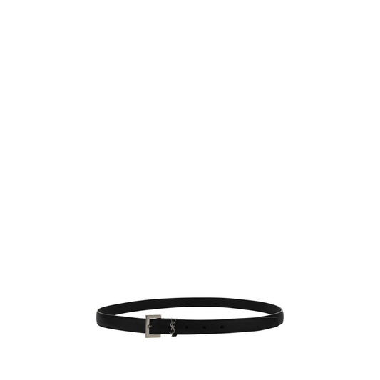 Saint Laurent Black Leather Belt schwarz