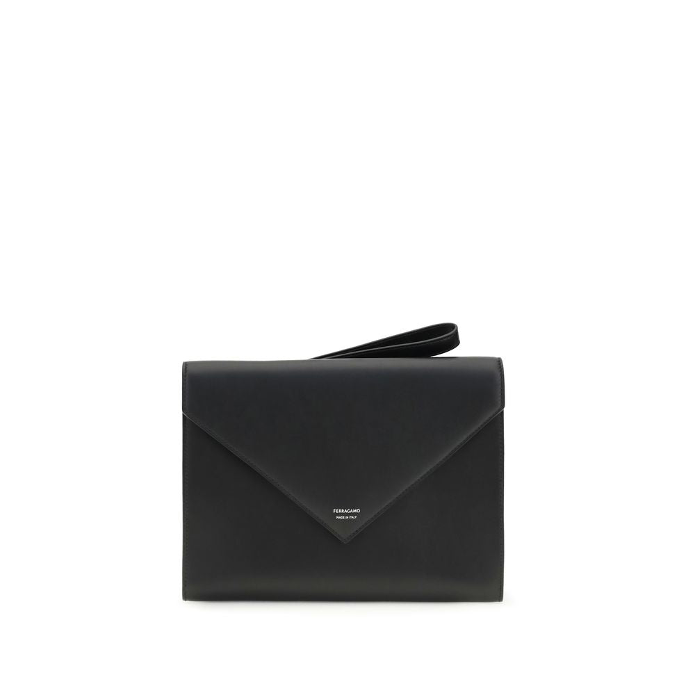 Ferragamo Black Calf Leather Bos Taurus Wallet Curated Luxury Accessories by Orvyn