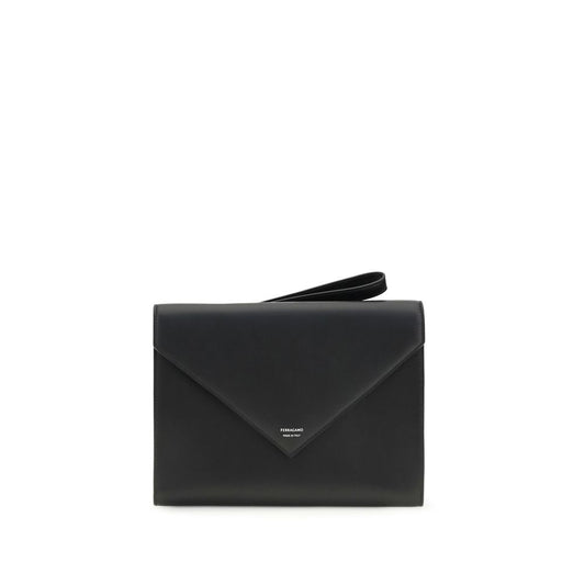 Ferragamo Black Calf Leather Bos Taurus Wallet Curated Luxury Accessories by Orvyn