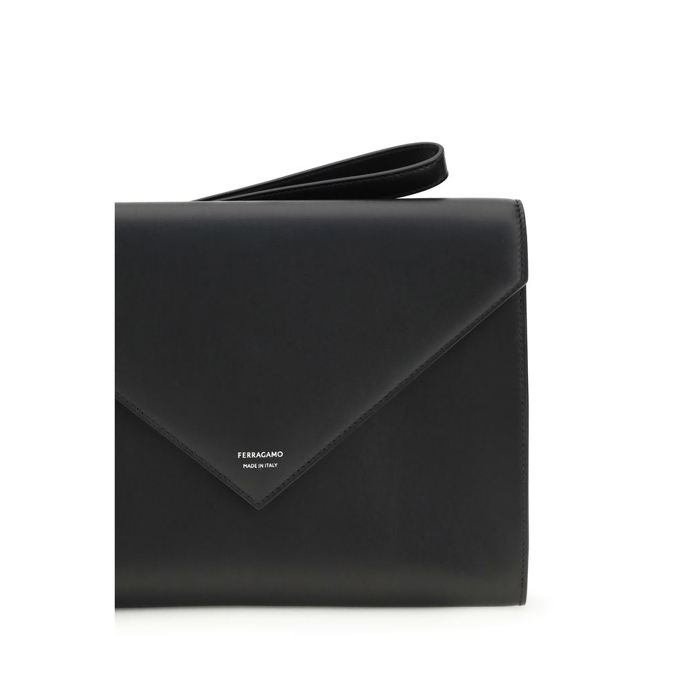 Ferragamo Black Calf Leather Bos Taurus Wallet Curated Luxury Accessories by Orvyn