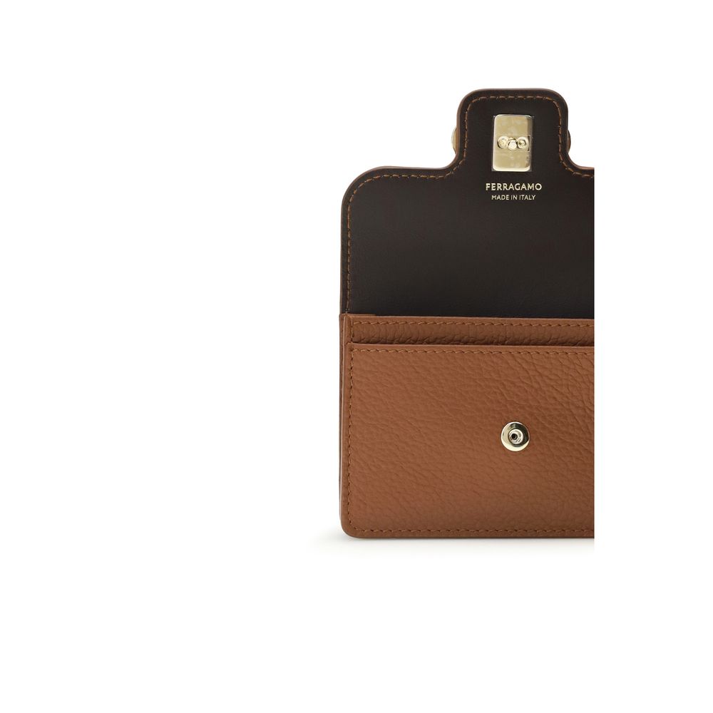 Ferragamo Brown Calf Leather Bos Taurus Wallet Curated Luxury Accessories by Orvyn