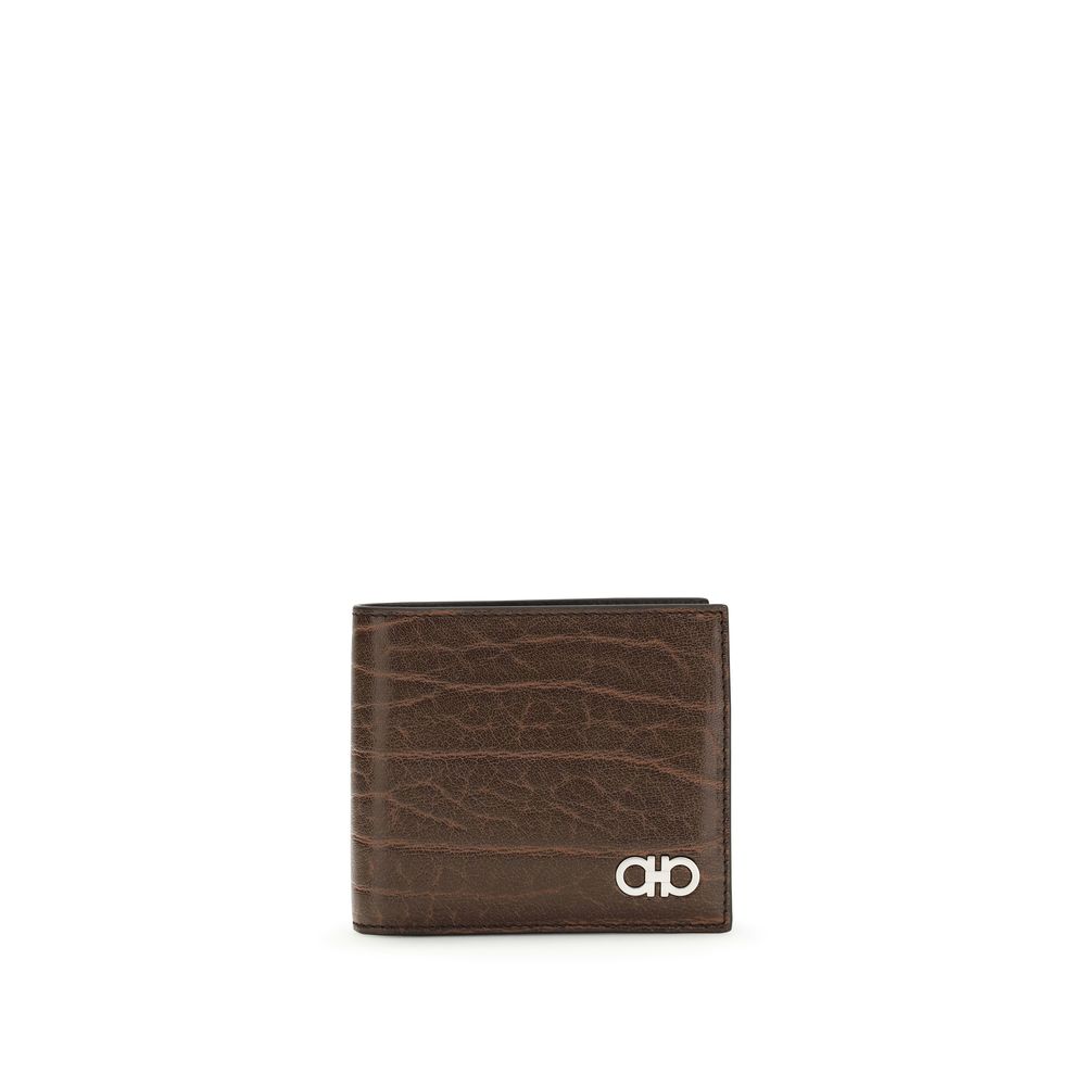 Ferragamo Brown Calf Leather Bos Taurus Wallet Curated Luxury Accessories by Orvyn