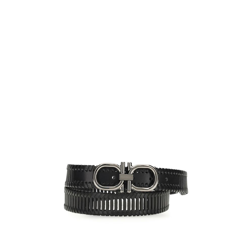 Ferragamo Black Calf Leather Bos Taurus Regular Belt Curated Luxury Accessories by Orvyn